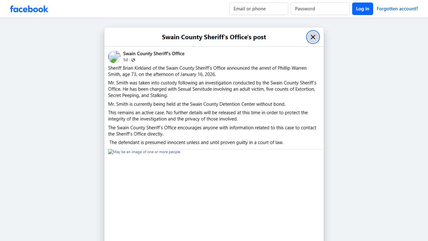Sheriff Brian Kirkland of... - Swain County Sheriff's Office Facebook