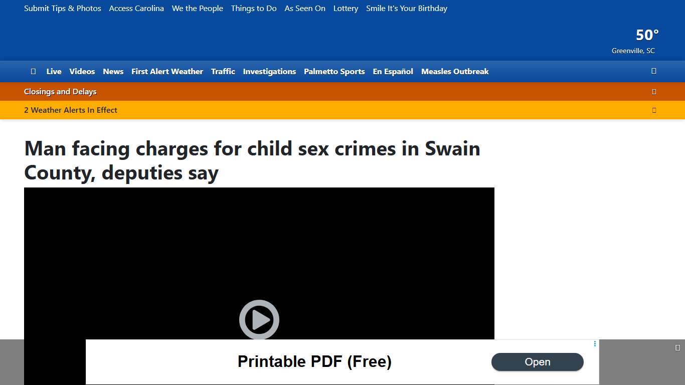 Man facing charges for child sex crimes in Swain County, deputies say