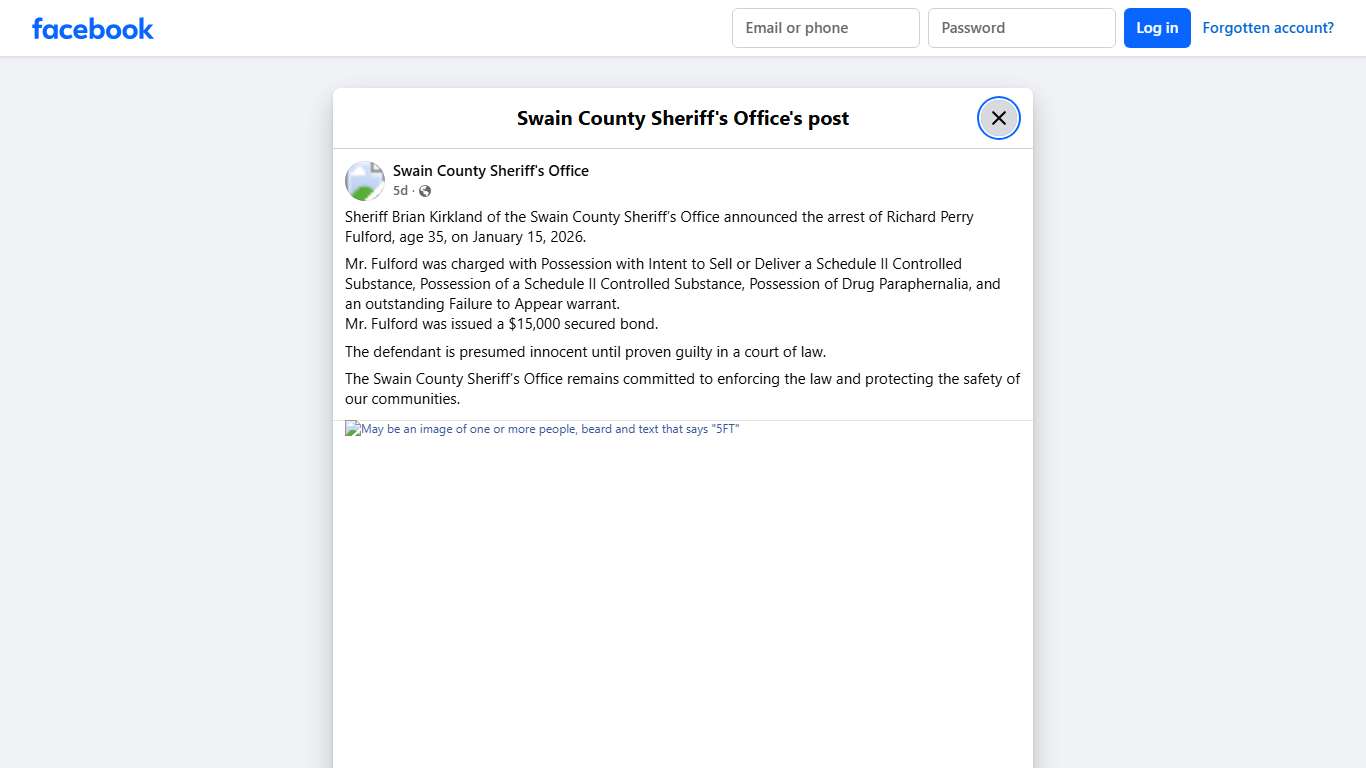 Sheriff Brian Kirkland of... - Swain County Sheriff's Office Facebook
